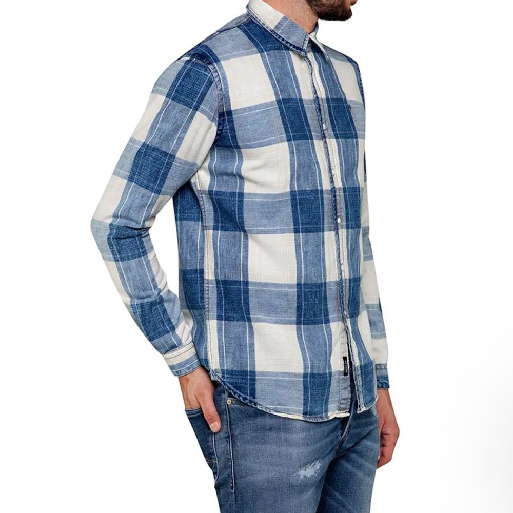 REPLAY UNISEX Blue / White Checkered
Shirt. SMALL